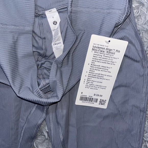 Lululemon Align Rib Mini Flare XShort Leggings Belgian Blue Size 8 - Picture 5 of 5